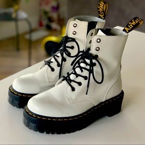 Doc Marten white platform leather boots.  Worn only a few times.  Like new.